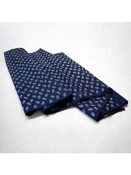 Bavlnená látka – Modrá s bielou margarétkou