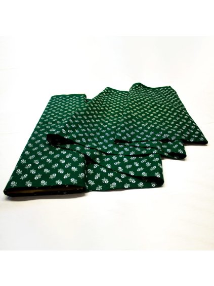 Bavlnená látka – Zelená s bielou margarétkou