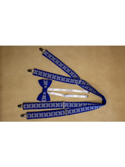 Vyšívané traky + motýlik s motívom z Gemeru