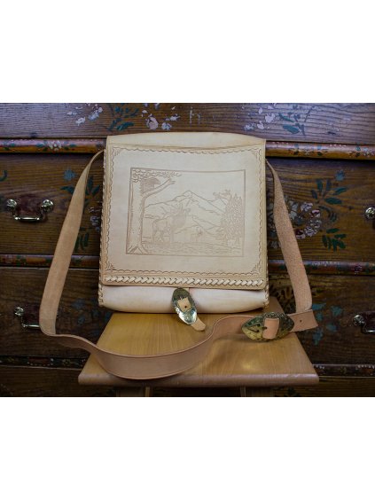 Pánska kožená kapsa poľovnícky vzor