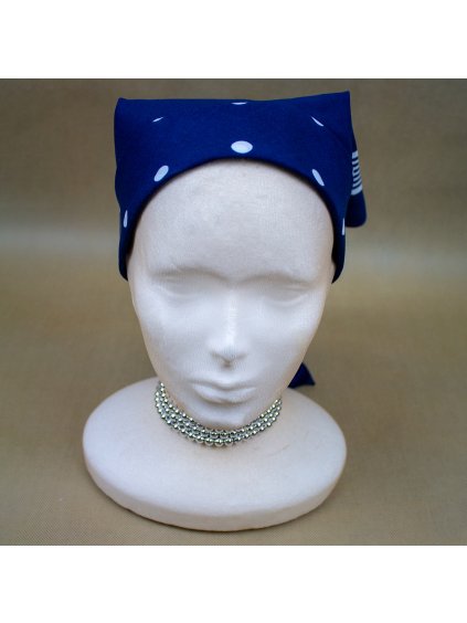 Dámska šatka - modrá bodkovaná