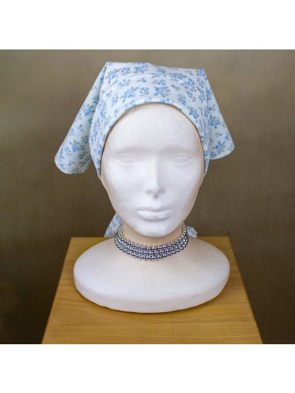 Dámska šatka - modré kvety