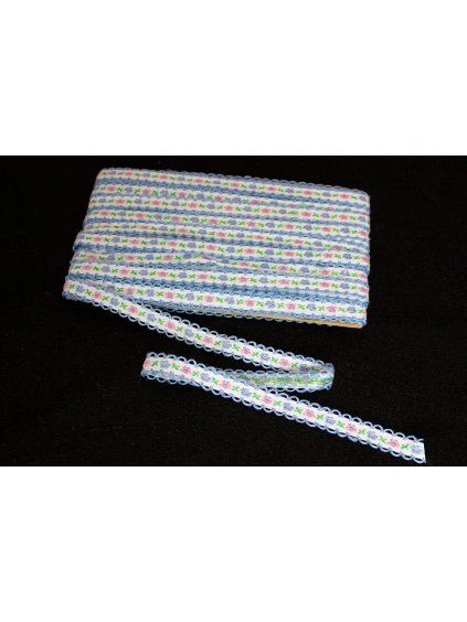 Vyšívaná stuha biela - 1,3 cm