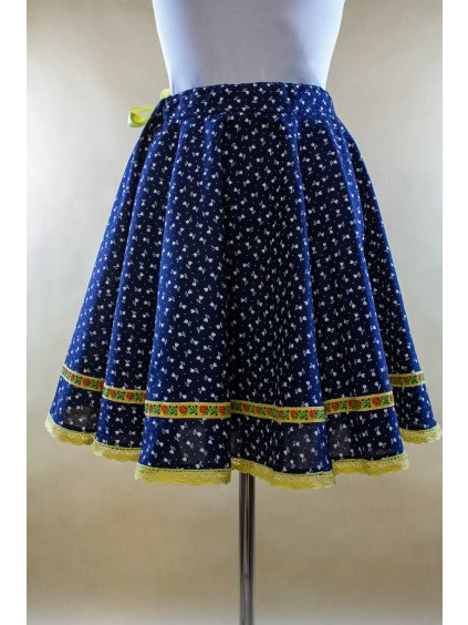 Dámska kruhová tmavo modrá sukňa