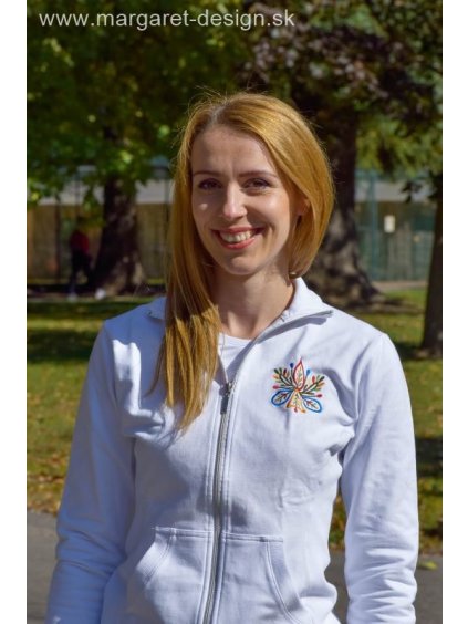 Vyšívaná mikina na zips - Žiarivá