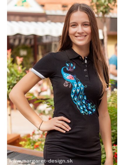 Vyšívané šaty - Páv