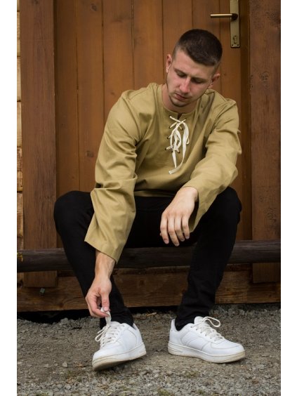 Ľanová košeľa BOHUMIL -béžová