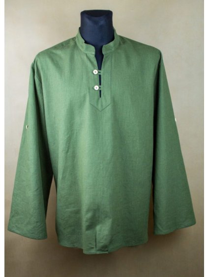 Ľanová košeľa HUGO - zelená