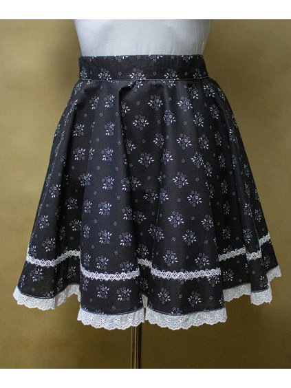 Dámska folklórna kruhová sukňa - čierna