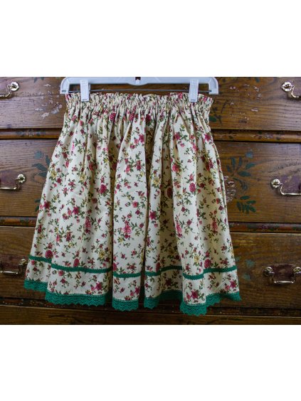 Béžová dievčenská suknička s kvietkami