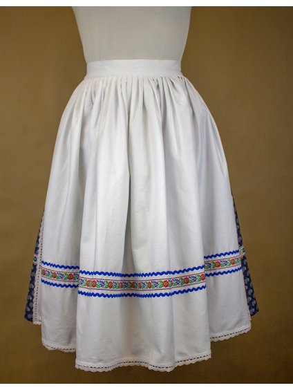 Folklórny komplet : modrá sukňa so zásterkou
