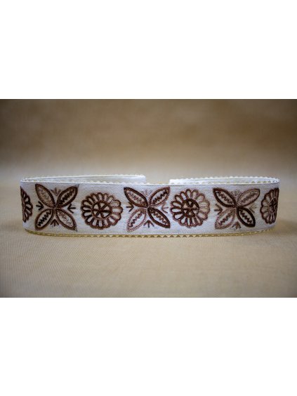 Ručne vyšívaný ľanový opasok – vzor Detva