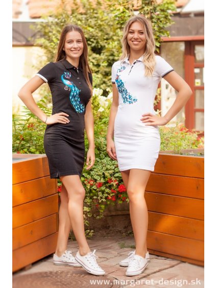 Vyšívané dámske šaty – Páv