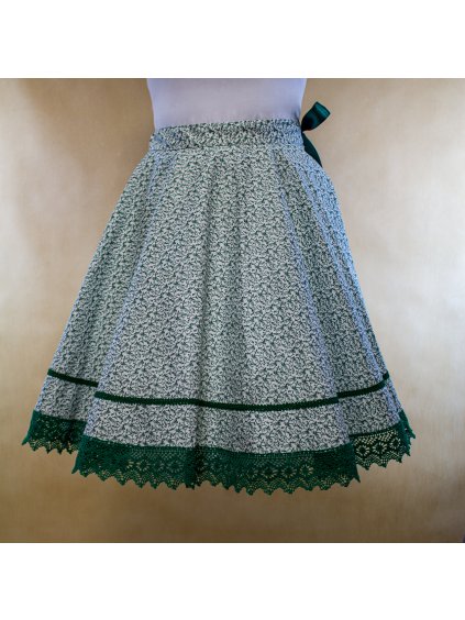 Dámska kruhová sukňa zelený vzor
