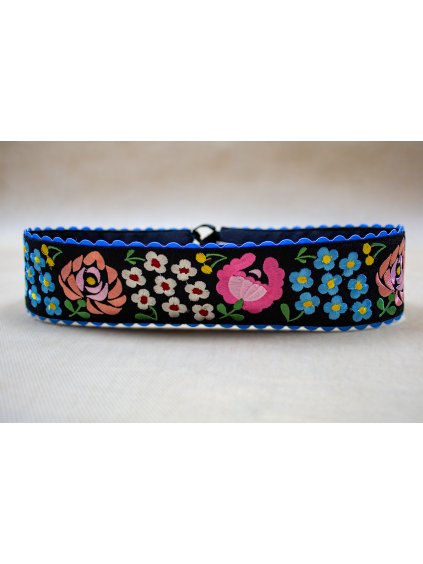 Vyšívaný opasok – Čierny - vzor Podpoľanie