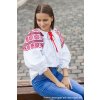 Ručne vyšívaná blúzka - Detva - červenočierna