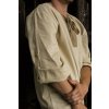 Ľanová košeľa BORIS s gombíkom na rukáve -Béžová