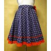 Dámska folklórna kruhová sukňa modrá-červená krajka