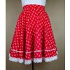 Dámska kruhová červená sukňa -biele kvety