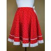 Dámska kruhová sukňa červená - vzor tulipán