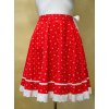 Dámska kruhová červená sukňa - kvetovaná