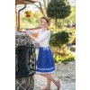 Dámska skladaná folklórna modrá sukňa -tulipán