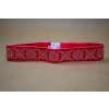 Vyšívaný ľanový opasok – Červený – vzor Detva