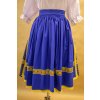 Folklórny komplet : modrá sukňa s modrou zásterkou