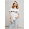Marian For President triko s potiskem empathy inside bio bavlna white studio modelka 2