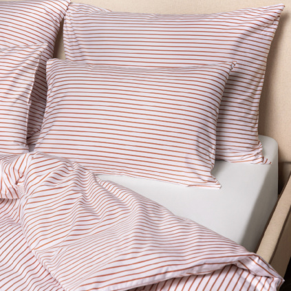Lugano - cotton sateen bed sheet with a fine stripe
