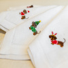 Christmas Dachshunds - set of 4 embroidered napkins