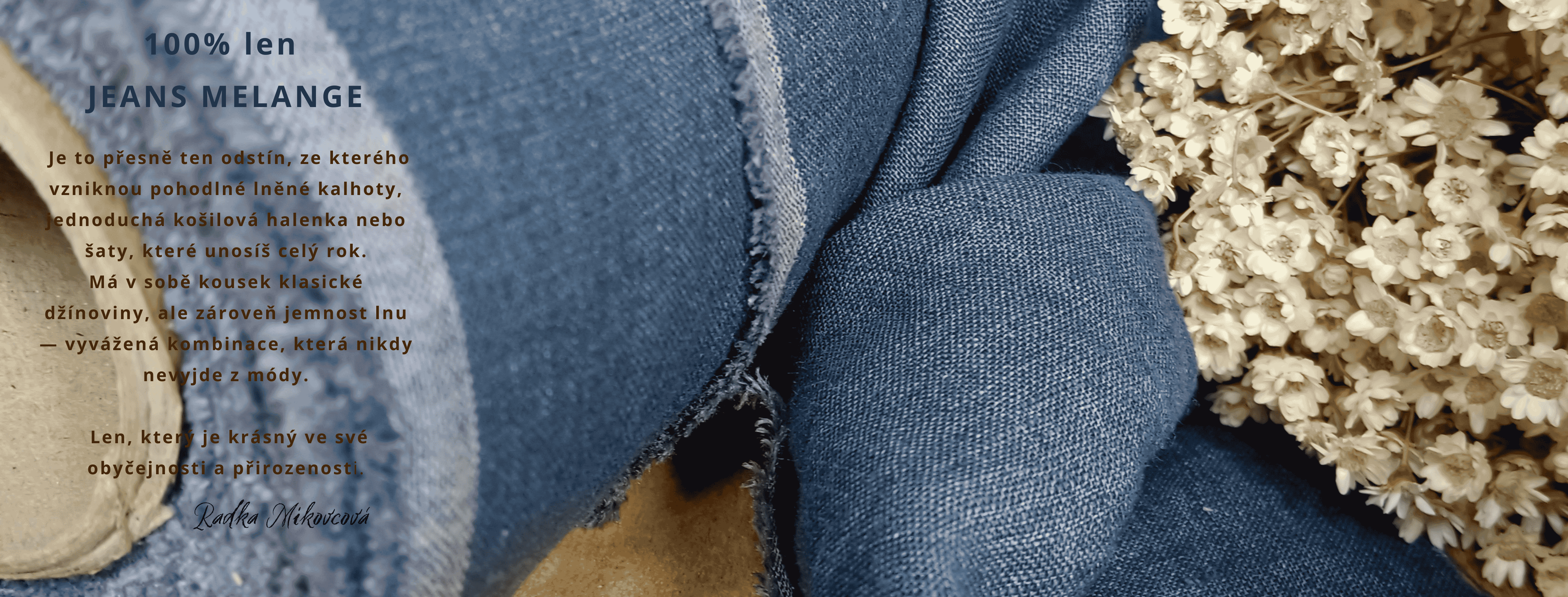 záclonkový len MELANGE JEANS