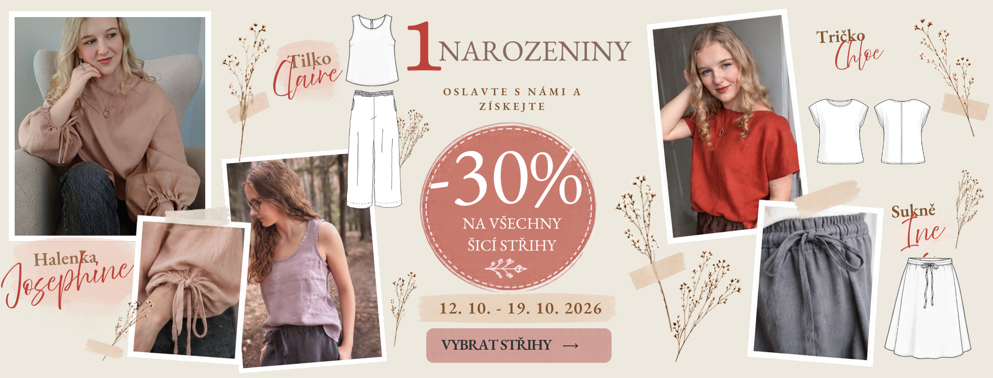 30% sleva na všechny šicí střihy Mariette decor