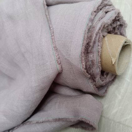 vzorek 8x3,5cm...100% len GRIS LAVANDE 190g/m2.....č.83