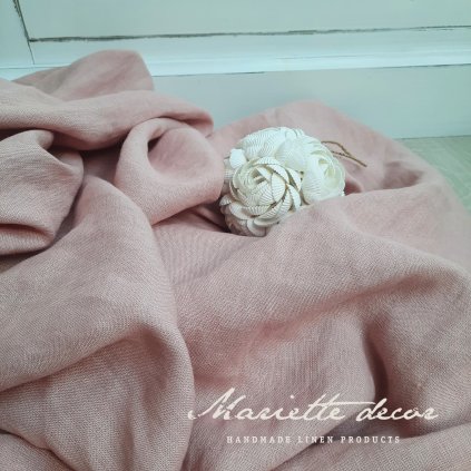 vzorek 8x3,5cm...100% len PUDRE ROSIE 190g/m2....č.50