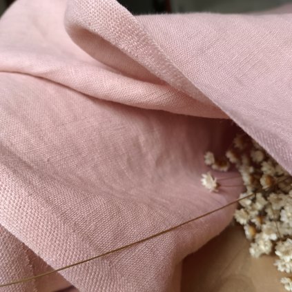 vzorek 8x3,5cm...100% len PALE PEACH 205 g/m2...č.31