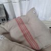 100% len FRENCH HOUSE red stripes 380 g/m2....č.60