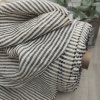 vzorek 8x3,5cm...100% len BLACK AND WHITE stripes(STONEWASHED) 160g/m2....č.44