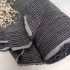 vzorek 3,5x8cm...100% len ČERNO-BÍLÉ pruhy 190g/m2....č.95