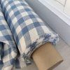 vzorek 8x3,5cm...100% len metráž Modrá Provence kostka....č.106