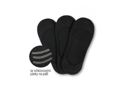 Balerínky se silikonovými pásky EVONA 3PACK černé