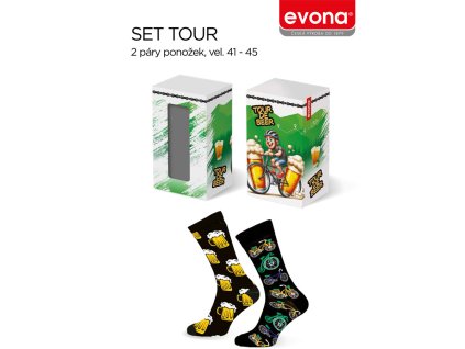 Pánský dárkový SET ponožek EVONA SET TOUR kolo + p