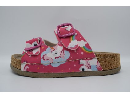 MILAMI dětský zdravotní pantofel 500 2UNI jednorožec fuksia