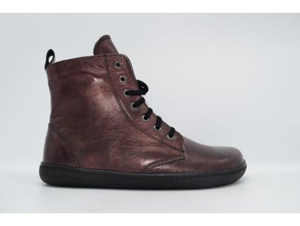 MINTAKA kotníková barefoot obuv 421634/23 bordo metalik