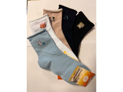 Vanimar dámské zdravotní ponožky bez lemu LY 5202 zvířátka