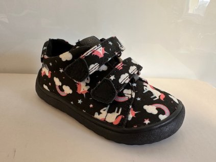PROTETIKA dětské barefoot plátěnky KORO black uni jednorožec