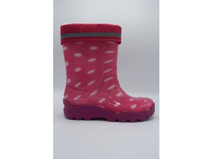 Dětské holínky růžové s puntíky Protetika