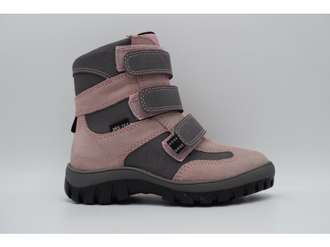 Dětská zimní obuv T1013 růžová/šedá