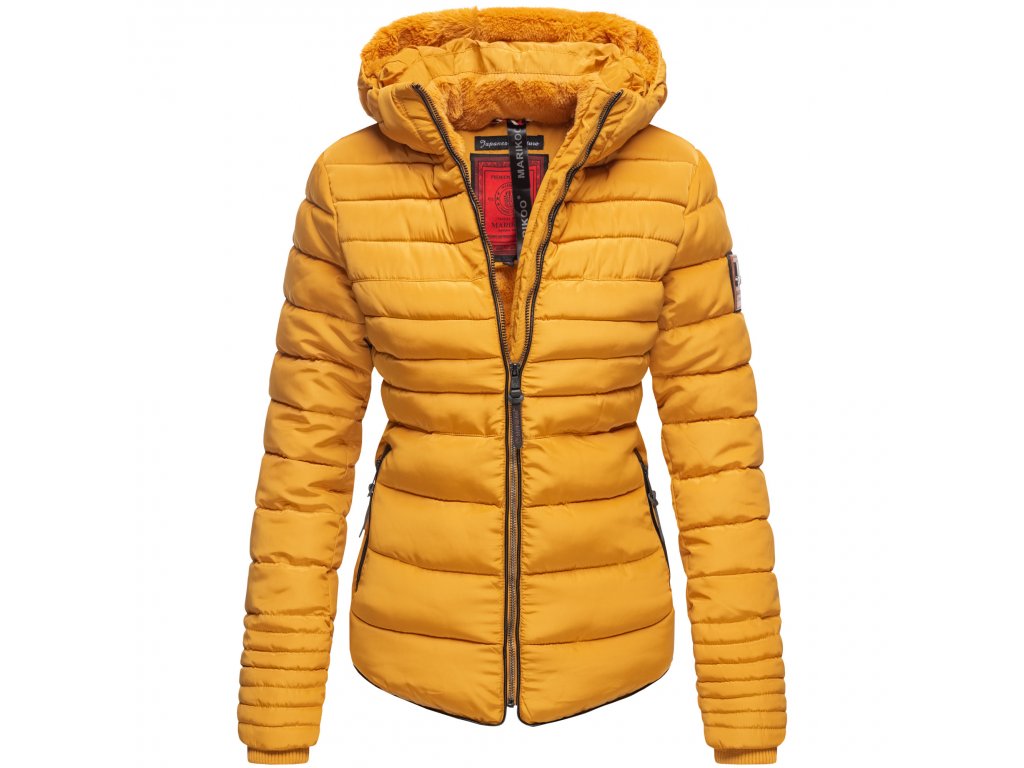 Dámská zimní bunda s kožíškem Amber Marikoo 2019 - YELLOW (Velikost XXL)