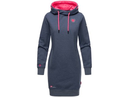 Women's long hooded sweatshirt Kirschblute Navahoo - DUSTY BLUE MEL